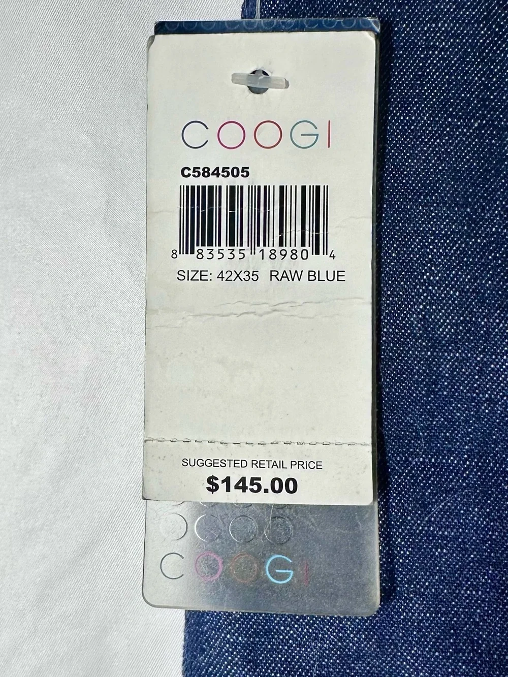 NWT Vintage Coogi Jeans Baggy Y2K Embroidered Velour Pocket 42x35 Deadstock